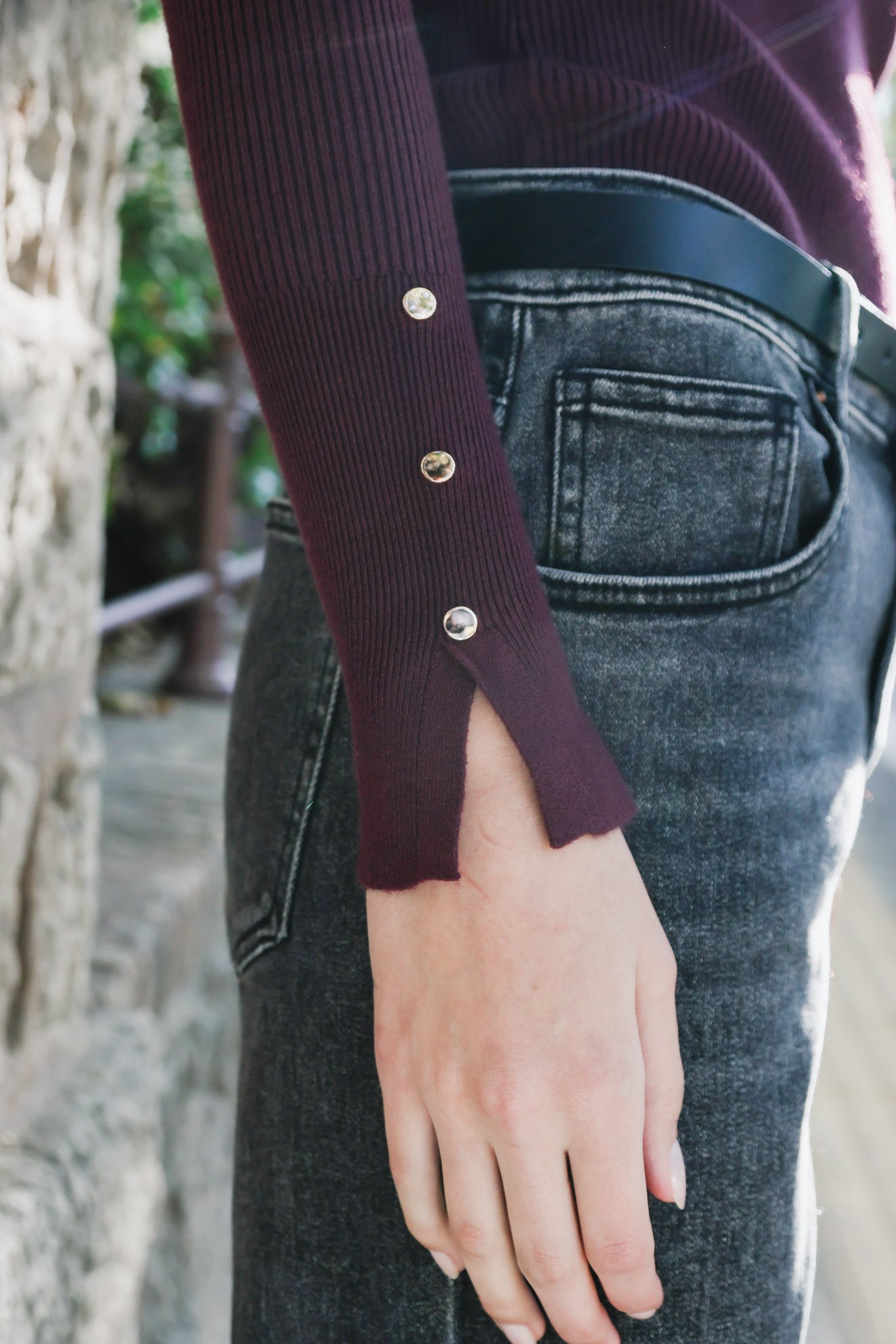 Πλεκτό ριπ με ψηλό λαιμό