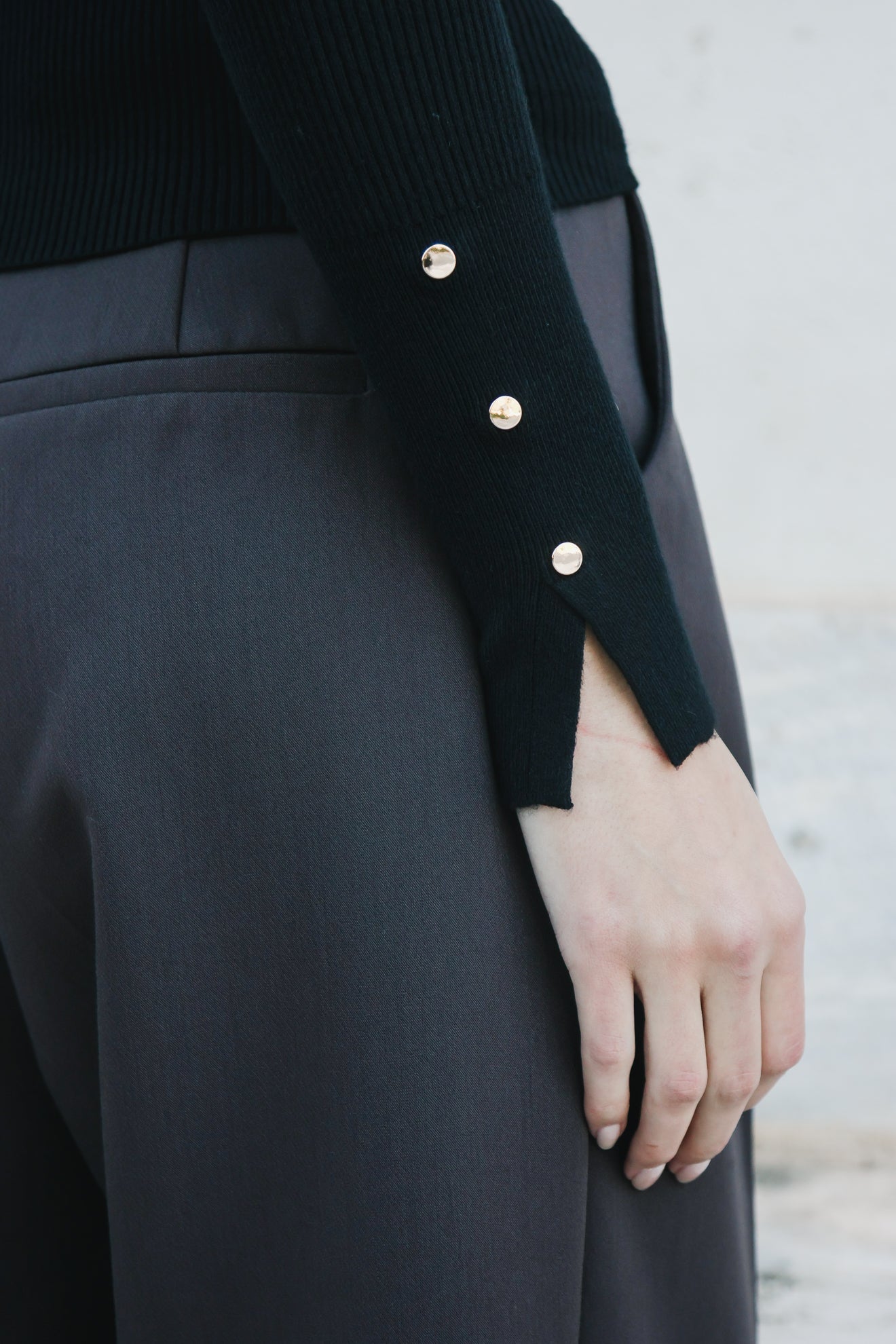 Πλεκτό ριπ με ψηλό λαιμό