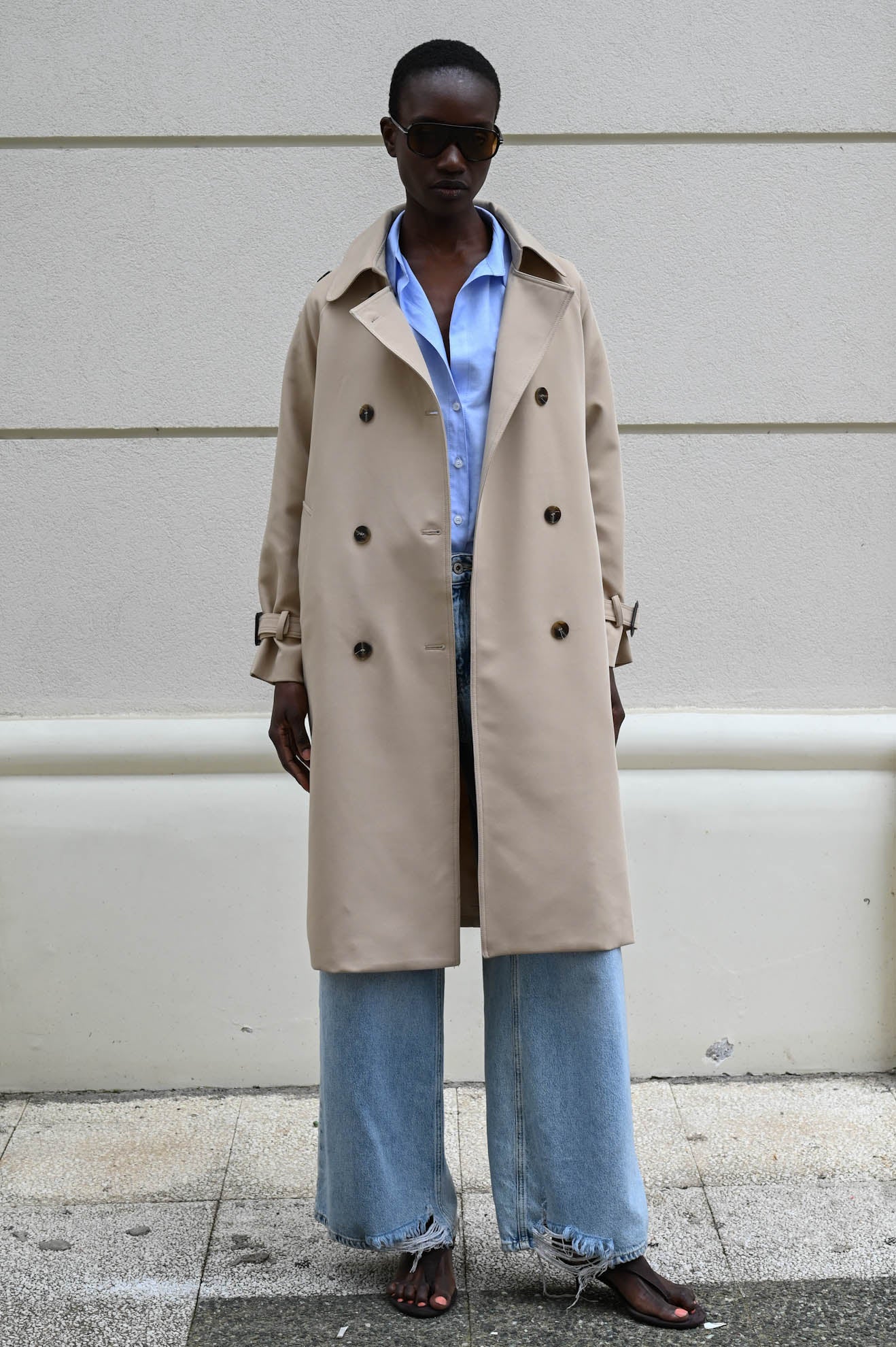 Μακριά σταυρωτή καπαρντίνα