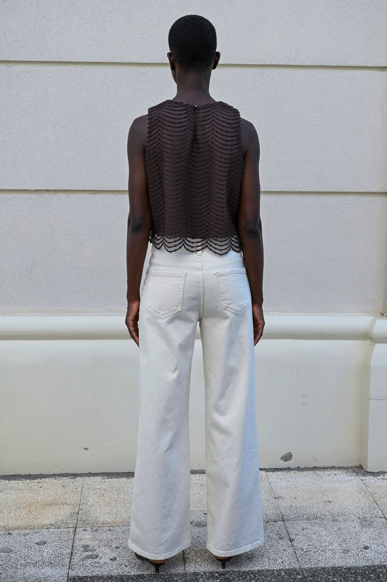 Τζιν wide leg μεσαία μέση