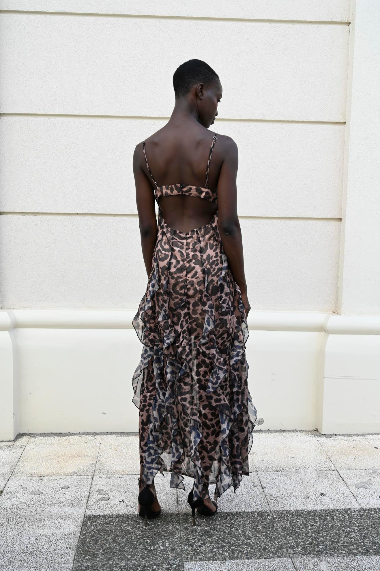 Ασύμμετρο φόρεμα animal print