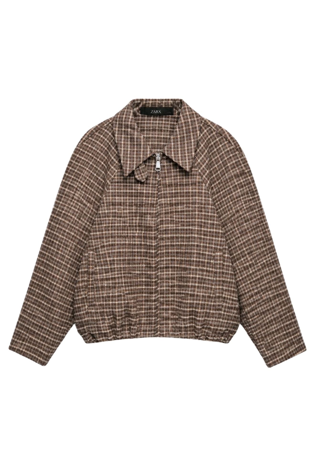 Bomber καρό τζάκετ oversized