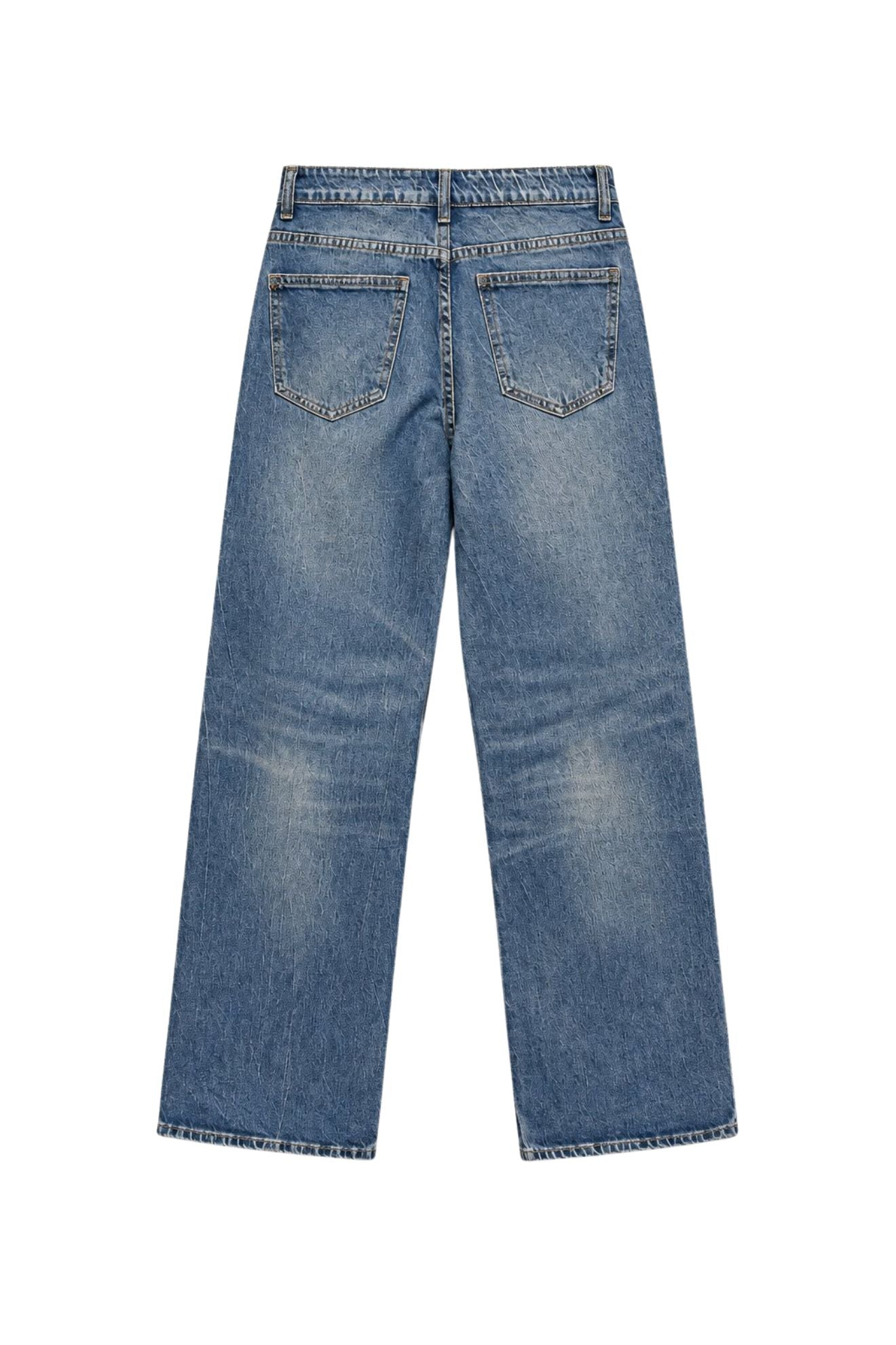 Τζιν wide leg με μεσαία μέση