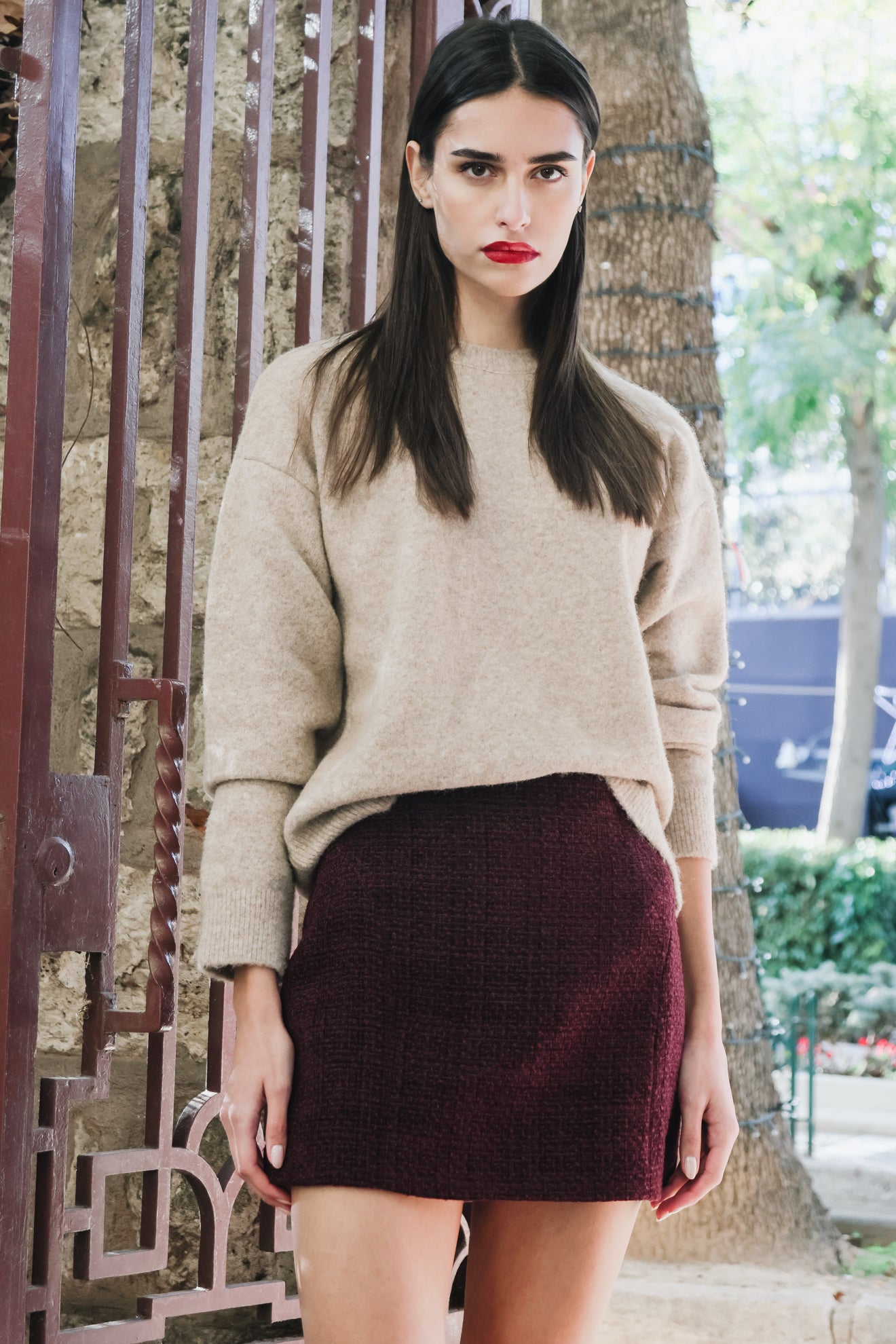 Tweed μίνι φούστα