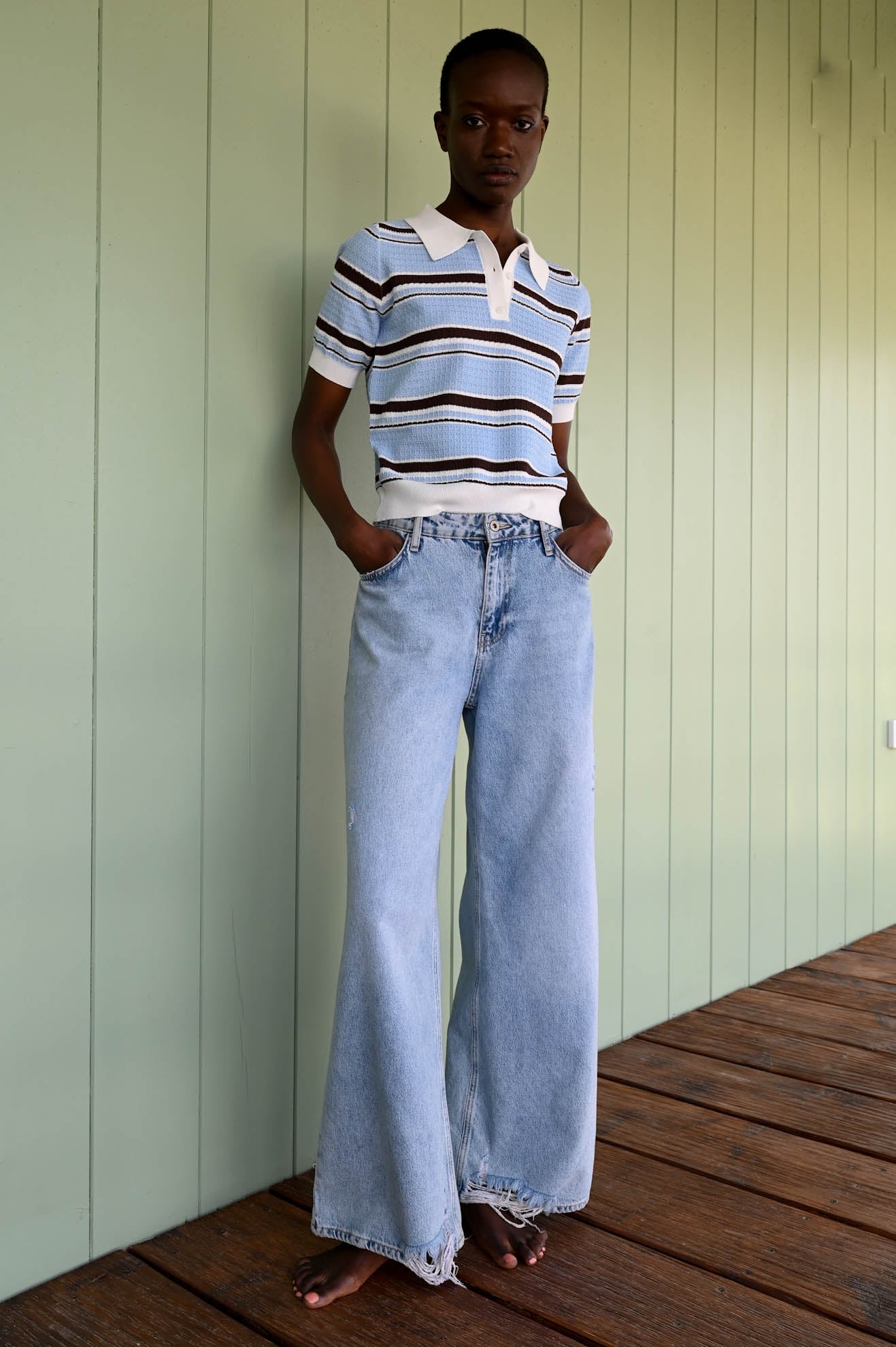 Πλεκτό πόλο με ρίγες