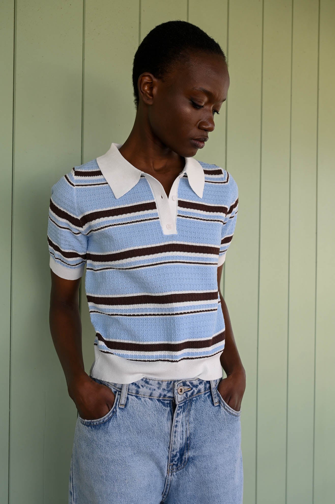 Πλεκτό πόλο με ρίγες