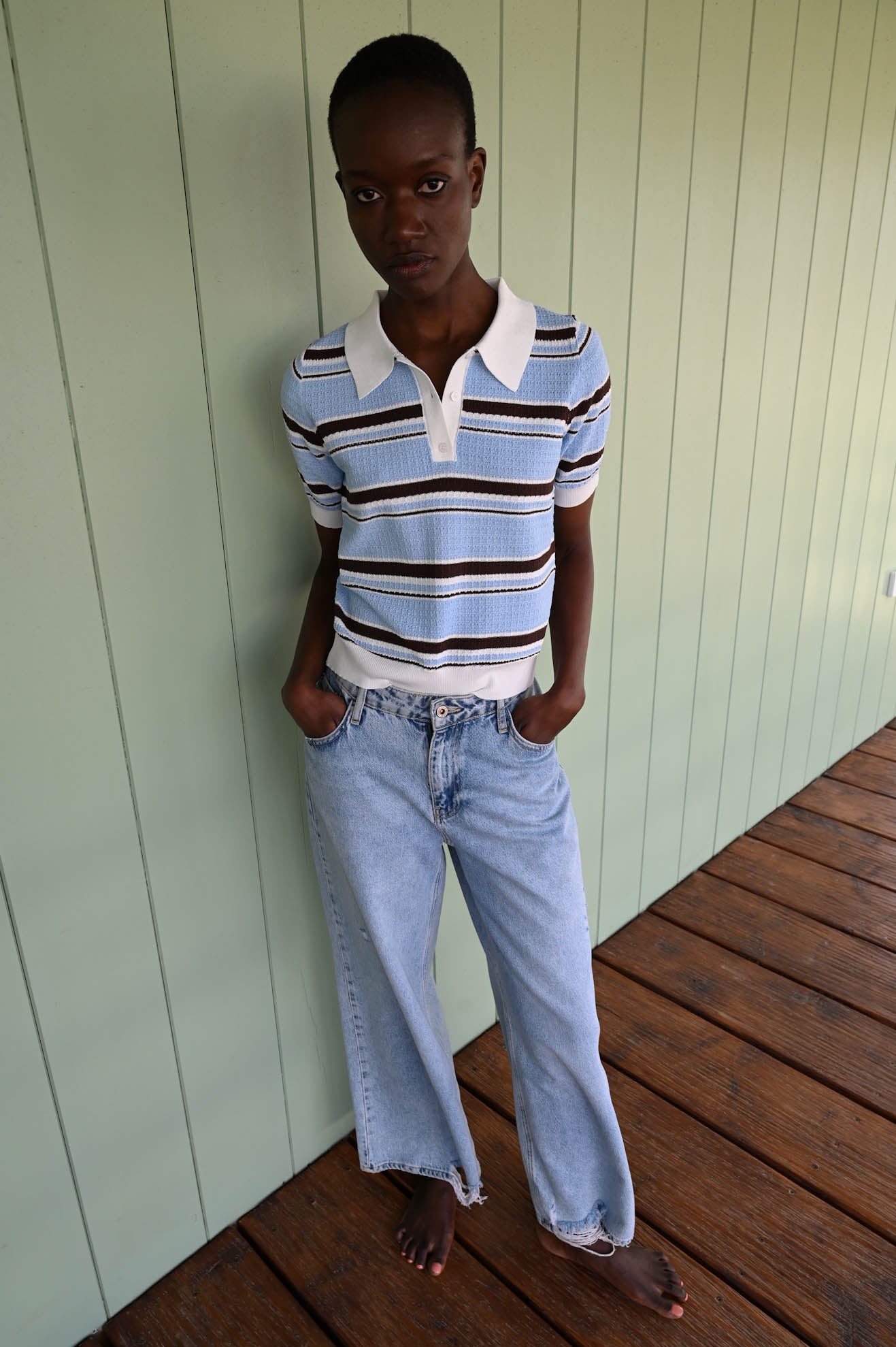 Πλεκτό πόλο με ρίγες