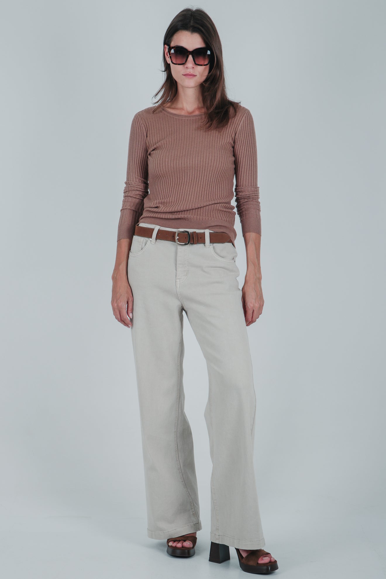 Πλεκτή μπλούζα ριπ