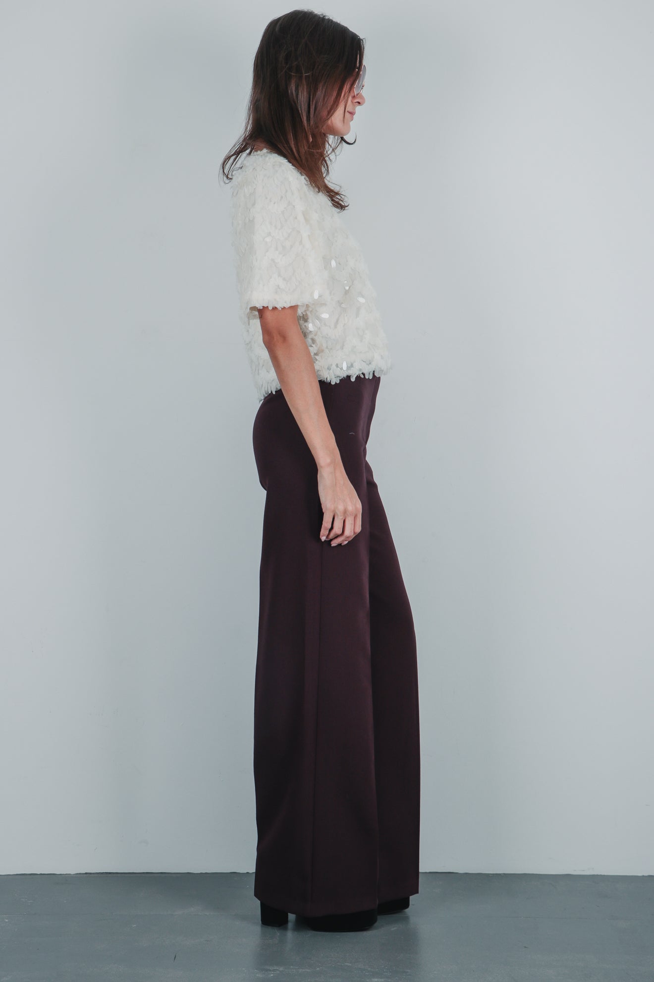 Ψηλόμεσο φαρδύ παντελόνι