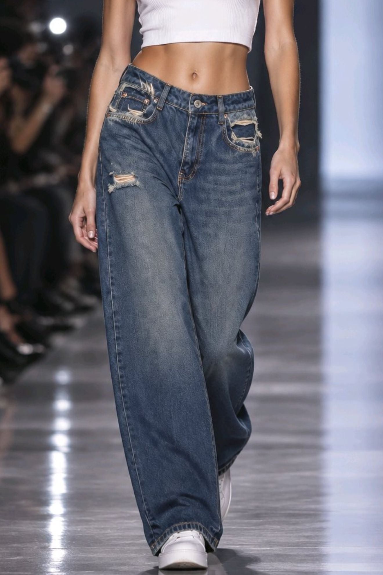 Τζιν wide leg με σκισίματα