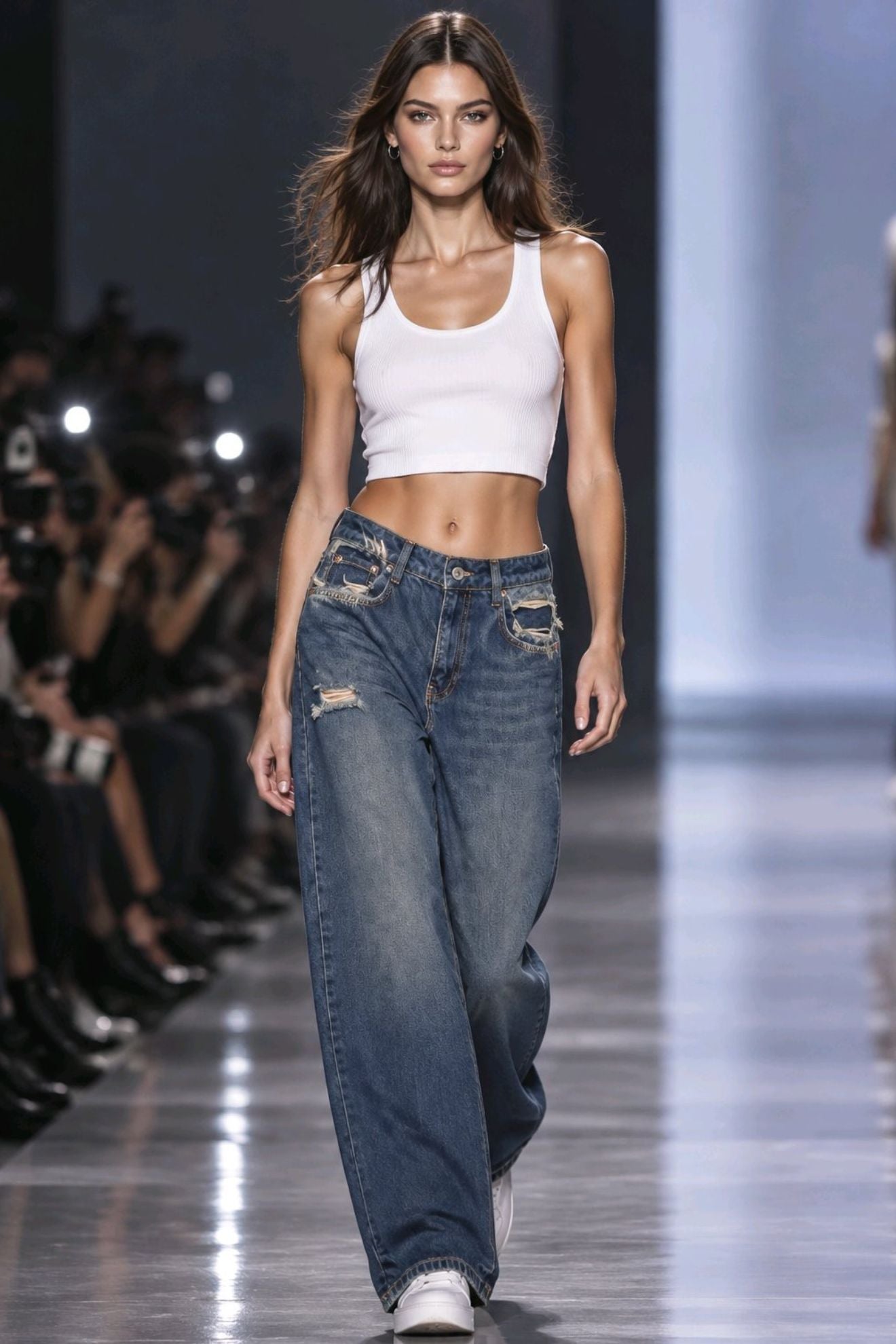 Τζιν wide leg με σκισίματα