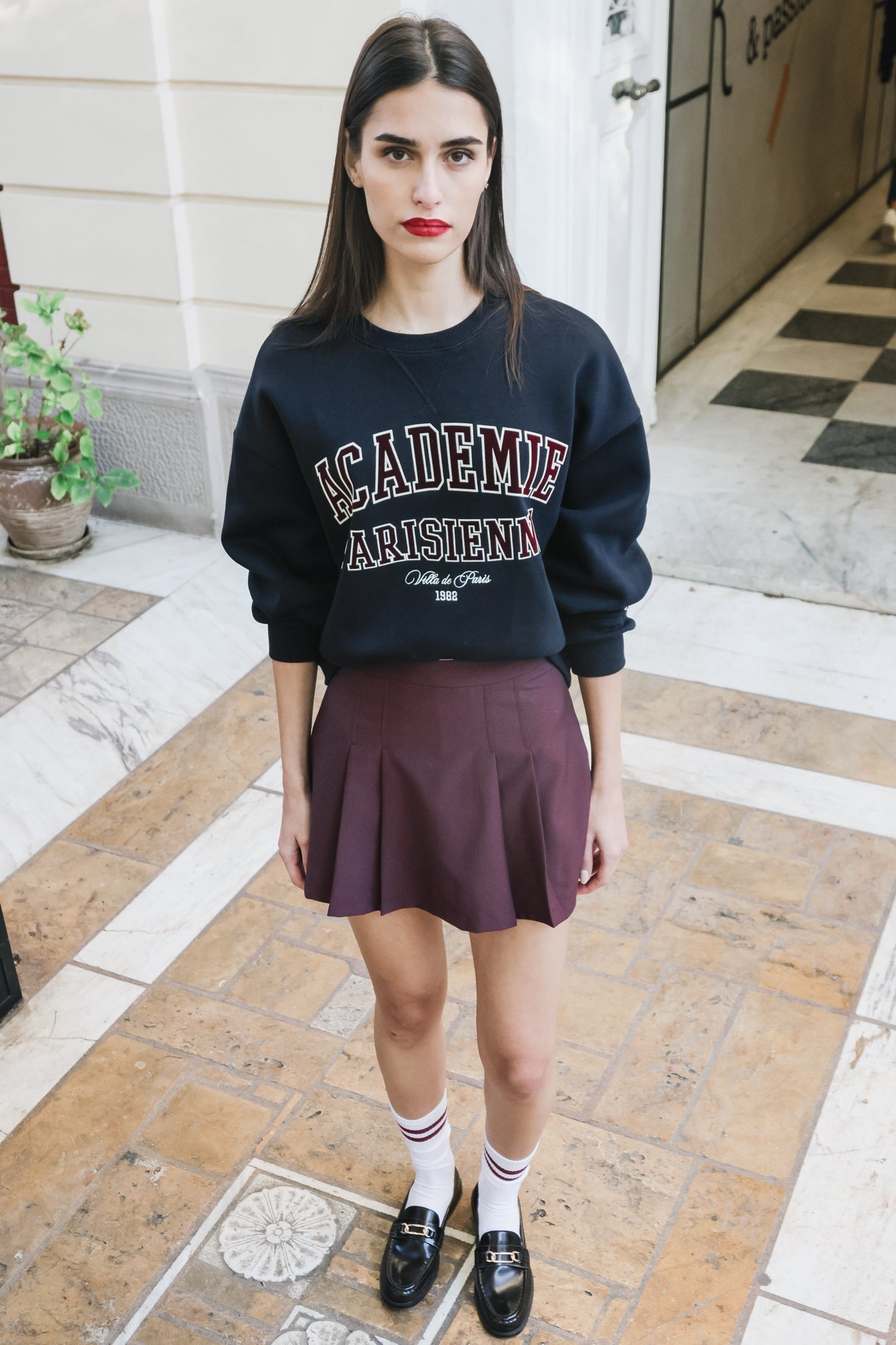 Φούτερ με επιγραφή academie