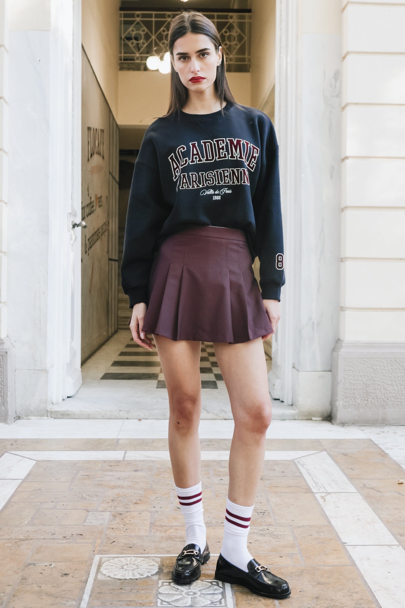 Φούτερ με επιγραφή academie