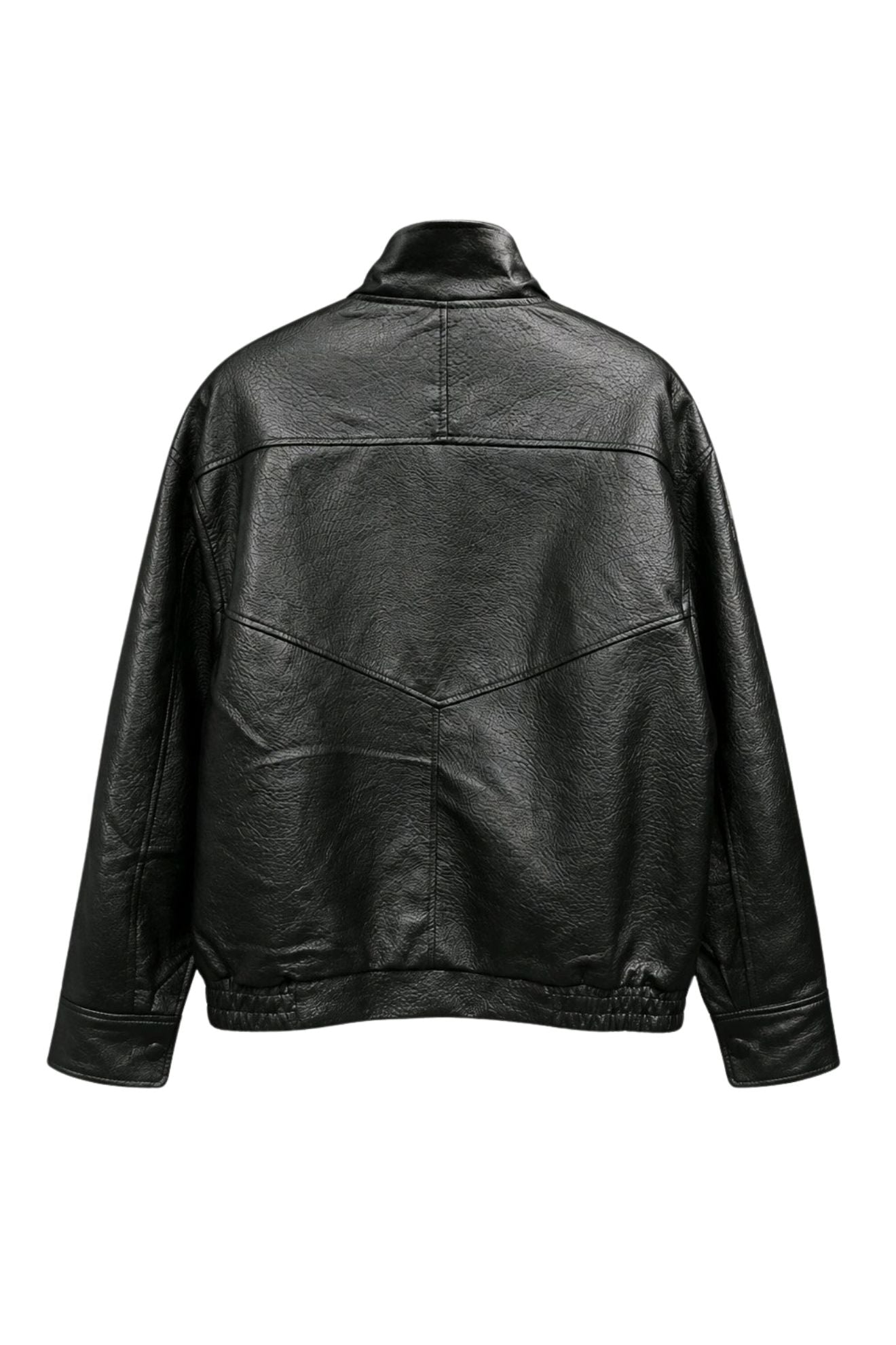 Μπουφάν oversized με υφή δέρματος